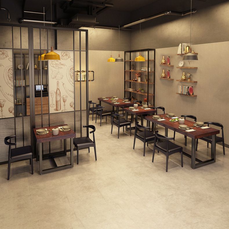 Industrial Dinning Table with Wood Rectangle Dining Table for Kitchen Clearhalo 'Dining Tables & Seating' 'Dining Tables' 'dining_table' 'furn' 'furn_dining_table' 'Furniture' 'Kitchen & Dining Furniture' 1200x1200_66b27751-c94f-449c-95b0-02eebc17a7a7