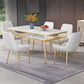 Metal and Slate Table Modern Minimalist Storage Rectangular Dining Table Clearhalo 'Dining Tables & Seating' 'Dining Tables' 'dining_table' 'furn' 'furn_dining_table' 'Furniture' 'Kitchen & Dining Furniture' 1200x1200_66b59733-754a-40b6-b054-f768eda11668