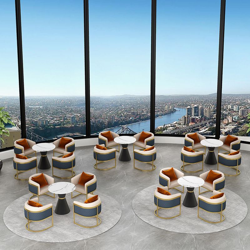 Juego de comedor de piedra blanca para la cocina 1/2/5 piezas de mesa redonda moderna