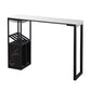 Industrial Rectangle Pub Table White Sintered Stone Bar Height Cocktail Table with Shelves Clearhalo 'Bar Furniture' 'Bar Tables' 'bar_tables' 'furn' 'furn_bar_tables' 'Furniture' 'Kitchen & Dining Furniture' 1200x1200_66b7259c-7523-4b27-8d61-4ede45dca1c7