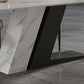 Sintered Stone Modern Rectangle Kitchen Table White Stone Top Table with Double Pedestal Clearhalo ' dining_table' 'Dining Tables & Seating' 'Dining Tables' 'furn' 'furn_dining_table' 'Furniture' 'furniture_dining_table' 'Kitchen & Dining Furniture' 'kitchen&dining_furn' 'kitchen' 'kitchen_dining_table' 1200x1200_66b8ae13-db40-4bc5-a7fb-32456e223ab9