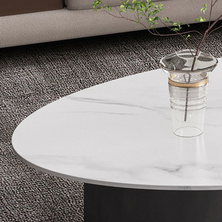 Glam 15.7" H Oval Slate Coffee Table Iron 2 Legs Cocktail Table Clearhalo 'Coffee & Accent Tables' 'Coffee Tables' 'coffee_tables' 'furn' 'furn_coffee_tables' 'Furniture' 'Living Room Furniture' 1200x1200_66b8f8bc-b77d-44a5-be50-5c1d07d8a72f