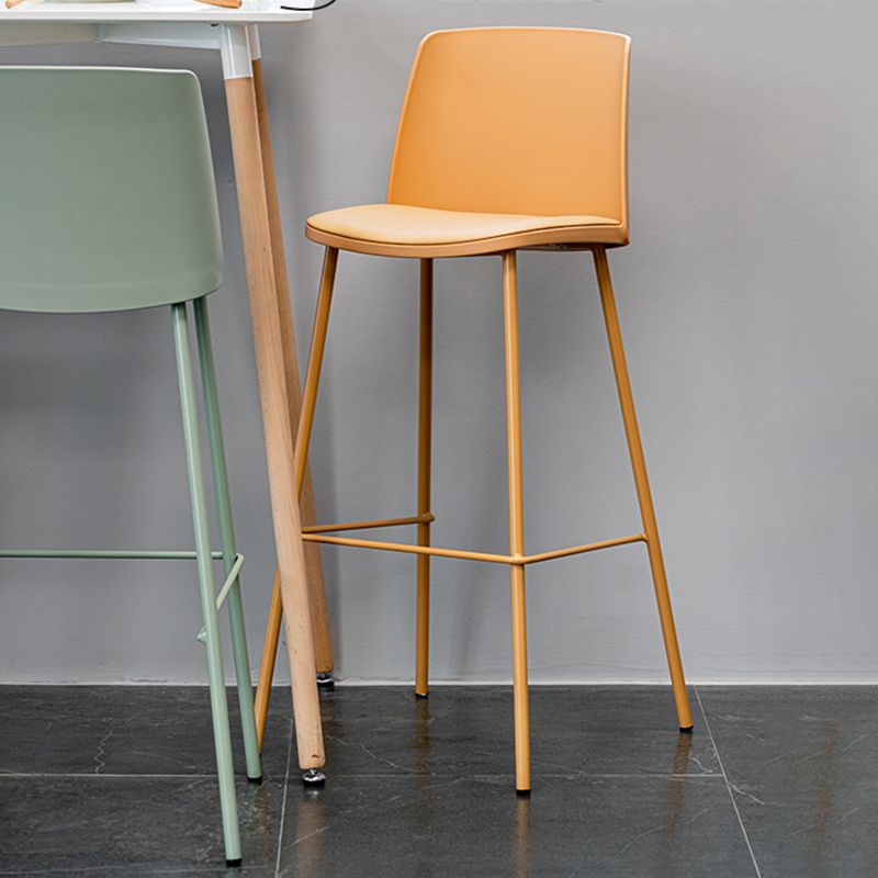 Nordic Bar-stool Plastic Counter Bar Stool with Metal Legs for Home Clearhalo 'Bar Furniture' 'Bar Stools' 'bar_stools' 'furn' 'furn_bar_stools' 'Furniture' 'furniture_bar_stools' 'Kitchen & Dining Furniture' 1200x1200_66b9757d-7ccd-4420-a6f9-8566849c43b0