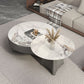 Round Slate Coffee Cocktail Table Pedestal Coffee or End Table with Storage Clearhalo 'Coffee & Accent Tables' 'Coffee Tables' 'coffee_tables' 'furn' 'furn_coffee_tables' 'Furniture' 'Living Room Furniture' 1200x1200_66c392f3-5795-48ea-90f7-5527accaf0bd
