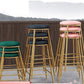 Taburete de barra de glam nórdico taburete redonda de barra con patas de metal para cocina
