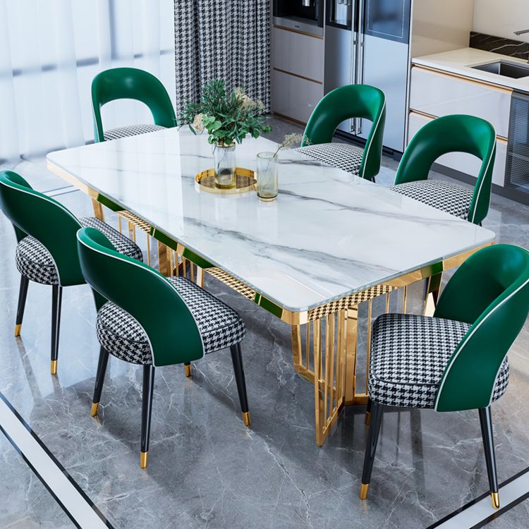 Traditional Luxury Style Dining Table Rectangle Sintered Stone Table with Gold Frame Clearhalo ' dining_table' 'Dining Tables & Seating' 'Dining Tables' 'furn' 'furn_dining_table' 'Furniture' 'furniture_dining_table' 'Kitchen & Dining Furniture' 'kitchen&dining_furn' 'kitchen' 'kitchen_dining_table' 1200x1200_66c5f7c7-9ab3-4a09-94f2-83df6ba6bad4