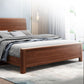 Letto in noce, profondo brone, regina, telaio del letto alto 42,91 pollici con letto