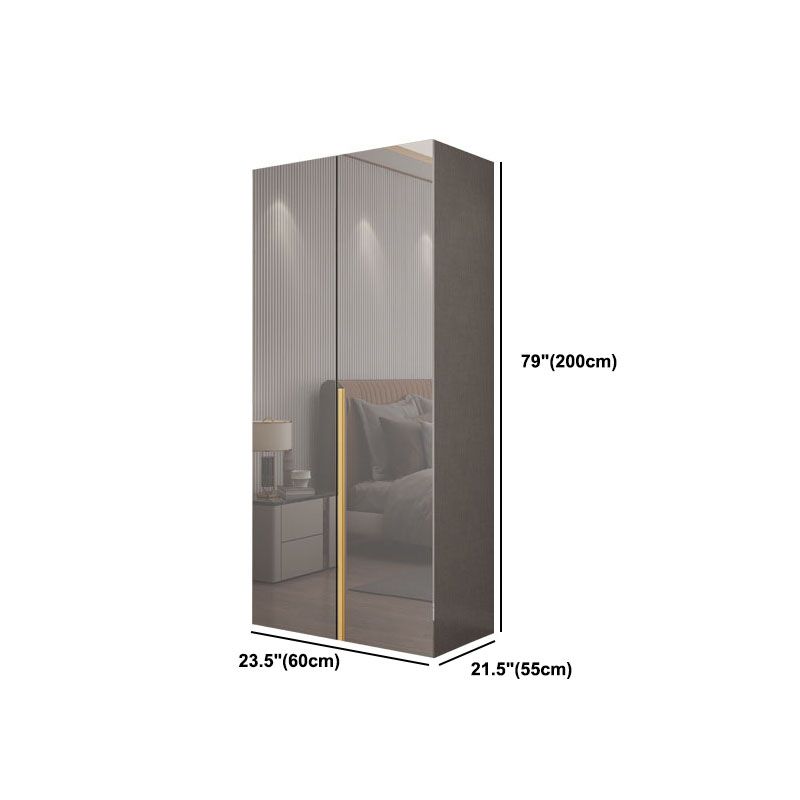 Contemporary Style Wood Wardrobe Gray Colour 1-Drawer Wardrobe Closet for Home Clearhalo 'Armoires & Wardrobes' 'armoires_wardrobes' 'Bedroom Furniture' 'furn' 'furn_armoires_wardrobes' 'Furniture' 1200x1200_66c97e23-8925-41e7-9384-27d5e91fe9f0