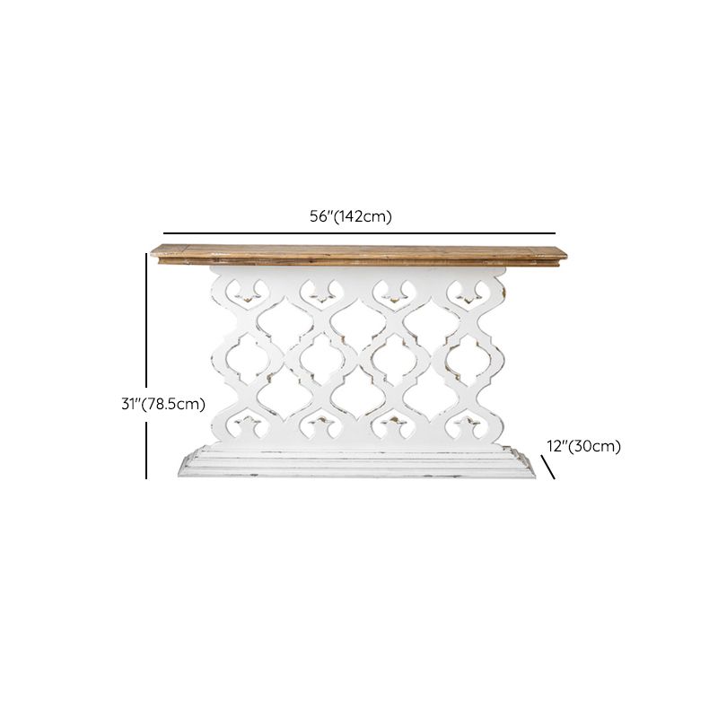Rectangle Shape French Country Console Table White Wood Sofa Table Clearhalo 'Console Tables' 'console_tables' 'Entry & Mudroom Furniture' 'furn' 'furn_console_tables' 'Furniture' 1200x1200_66ca5f74-2a49-44a4-9739-1d4779dce6a2