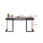 Stone Rectangle Writing Desk Modern Style Computer Desk in Gray