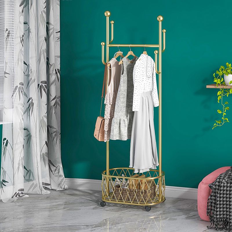 Gorgeous Metal Coat Hanger Plain Basket Storage Coat Rack with Coat Hooks Clearhalo 'Entry & Mudroom Furniture' 'furn' 'furn_hall_tree_coat_racks' 'Furniture' 'Hall Trees & Coat Racks' 'hall_tree_coat_racks' 1200x1200_66cd47aa-0eda-4a65-bd58-a62cf0477517
