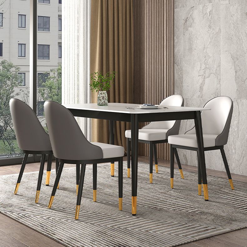 Traditional Luxury Rectangle Dining Table Sintered Stone Table with 4 Legs for Dining Room Clearhalo ' dining_table' 'Dining Tables & Seating' 'Dining Tables' 'Furniture' 'furniture_dining_table' 'Kitchen & Dining Furniture' 'kitchen&dining_furn' 'kitchen' 'kitchen_dining_table' 1200x1200_66cd91db-ca9a-4637-9dbf-023437691653