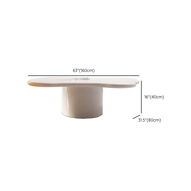 15"H Contemporary Coffee Table Wooden White Coffee Cocktail Table