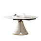 Glam 1/4/5/6/7/9 Pieces White Dining Table Set with Stone Top Round Scalable Dinette Set Clearhalo 'Dining Room Sets' 'Dining Tables & Seating' 'dining_room_set' 'furn' 'furn_dining_room_set' 'Furniture' 'furniture_dining_room_set' 'Kitchen & Dining Furniture' 'kitchen&dining_furn' 'kitchen' 1200x1200_66cfdfe5-c94b-47ae-8a11-8adb8805501f