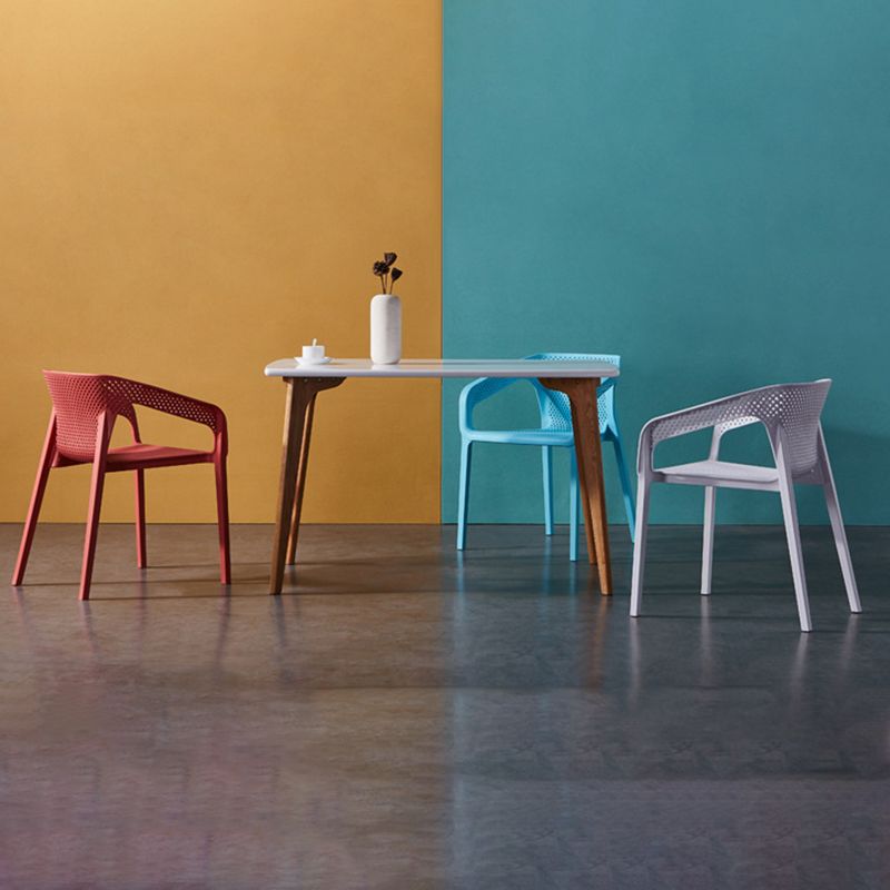Modern Plastic Indoor-Outdoor Dining Chairs Solid Back Arm Chair Clearhalo ' kitchen&dining_furn' 'Dining Chairs' 'Dining Tables & Seating' 'dining_chair' 'Furniture' 'furniture_dining_chair' 'Kitchen & Dining Furniture' 'kitchen' 1200x1200_66cff6f9-d4d4-45c6-b6f9-cd59c8066c72