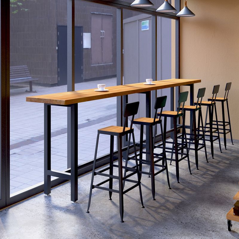 1/4/7 stuks industriële ijzeren balk tafel set rechthoek dennenhout bistro set met voetsteun