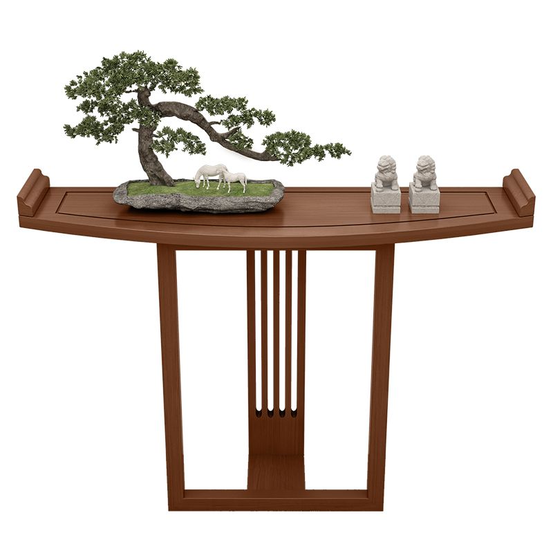 Tabella della console contemporanea a forma di forma libera da divano di divano console in legno nero/marrone