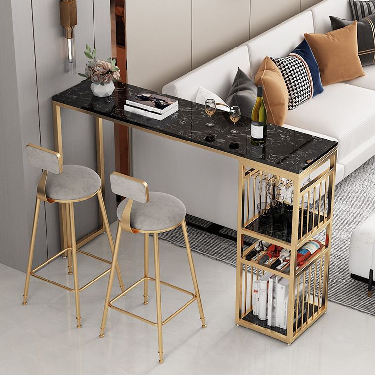 Stone Bar Table Traditional Luxury Rectangle Bar Dining Table with Sled Base Clearhalo 'Bar Furniture' 'Bar Tables' 'bar_tables' 'furn' 'furn_bar_tables' 'Furniture' 'furniture_bar_tables' 'Kitchen & Dining Furniture' 1200x1200_66d1f6b7-352f-49a8-8258-b8aaa4917df8