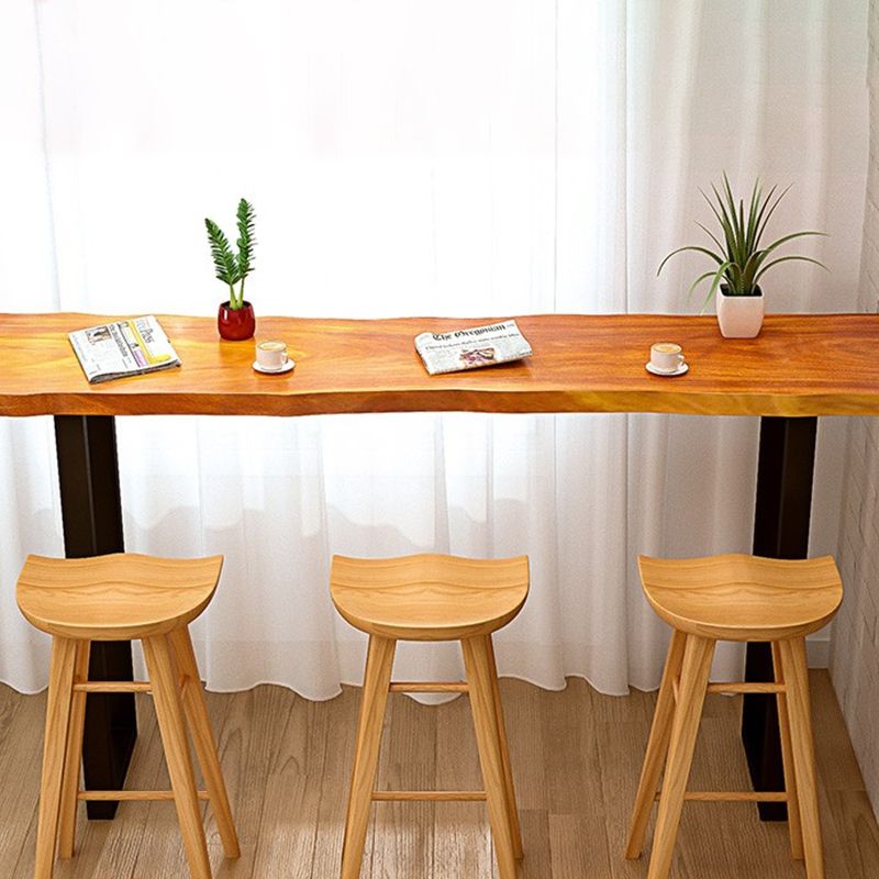 Modern Armless Counter Stool Wood Cafe Bar Stool with Wooden Seat and Pedal Clearhalo 'Bar Furniture' 'Bar Stools' 'bar_stools' 'furn' 'furn_bar_stools' 'Furniture' 'furniture_bar_stools' 'Kitchen & Dining Furniture' 1200x1200_66d2a04a-0dc4-49c2-b4ef-d6107658f818