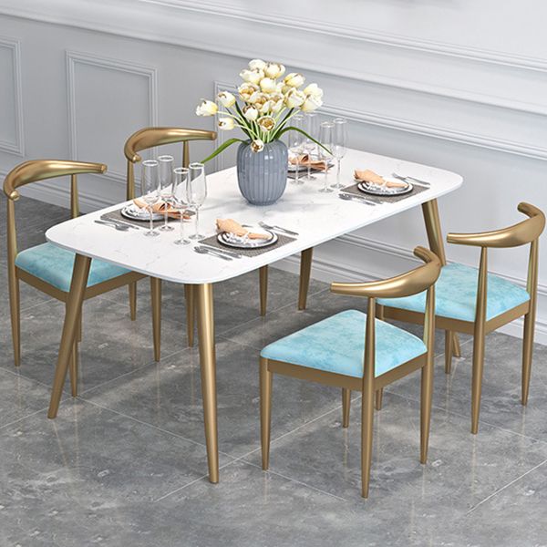 Glam Style 1/2/5 Pieces Kitchen Set White-gold Table Dining Set for Dining Room Clearhalo 'Dining Room Sets' 'Dining Tables & Seating' 'dining_room_set' 'furn' 'furn_dining_room_set' 'Furniture' 'furniture_dining_room_set' 'Kitchen & Dining Furniture' 'kitchen&dining_furn' 'kitchen' 1200x1200_66d2e94d-23ff-48c0-b343-0c4a265d027f