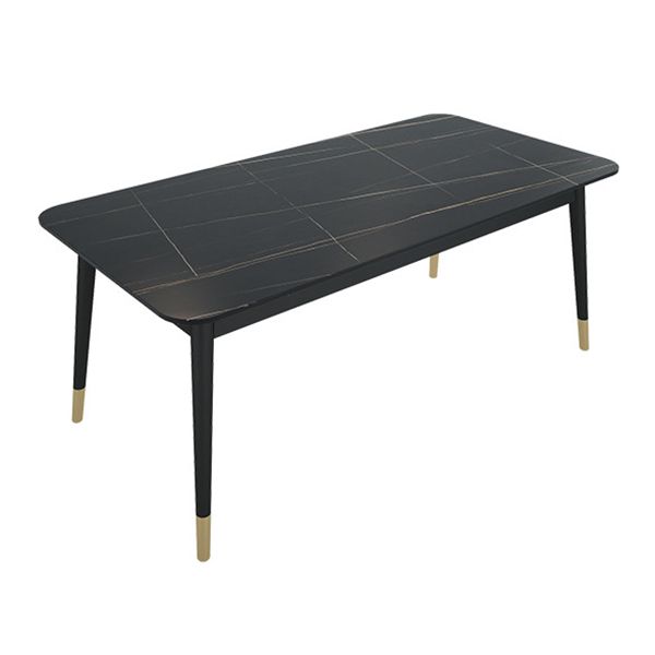 Traditional Luxury Rectangle Dining Table Sintered Stone Table with 4 Black Legs Clearhalo ' dining_table' 'Dining Tables & Seating' 'Dining Tables' 'furn' 'furn_dining_table' 'Furniture' 'furniture_dining_table' 'Kitchen & Dining Furniture' 'kitchen&dining_furn' 'kitchen' 'kitchen_dining_table' 1200x1200_66d30c90-d8c5-4773-843d-9ecd846702f3