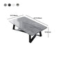 Rectangular Slate with Metal Cross Base Glam Style Coffee Table