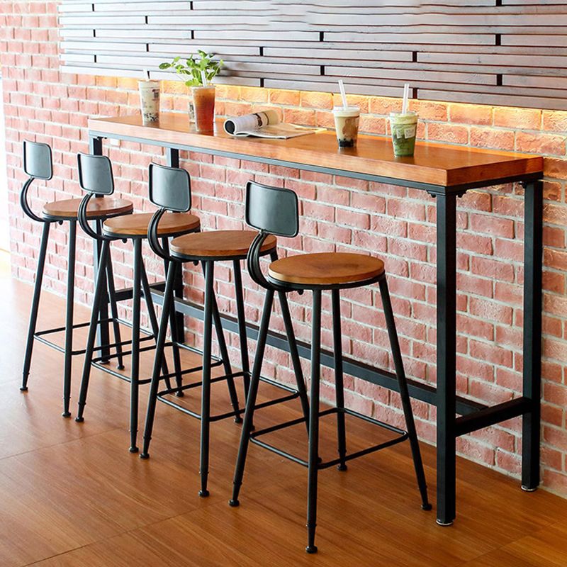 Modern Bar Table Set 1/5 Pieces Rectangle Pine Wood Counter Table with Stools Clearhalo 'Bar Furniture' 'furn' 'furn_home_bar_bar_sets' 'Furniture' 'Home Bars & Bar Sets' 'home_bar_bar_sets' 'Kitchen & Dining Furniture' 1200x1200_66d358ae-e2e9-44ca-a62b-fc24b2d249cf