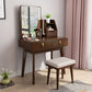 Scandinavian Solid Wood Make-up Vanity 3 Drawer Vanity Dressing Table