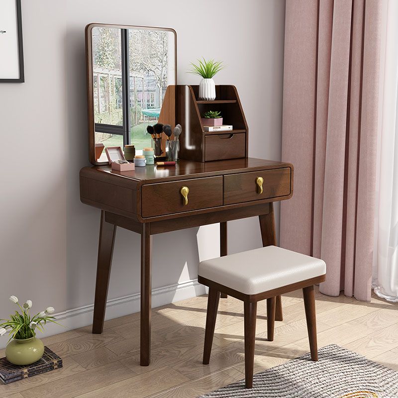 Scandinavian Solid Wood Make-up Vanity 3 Drawer Vanity Dressing Table