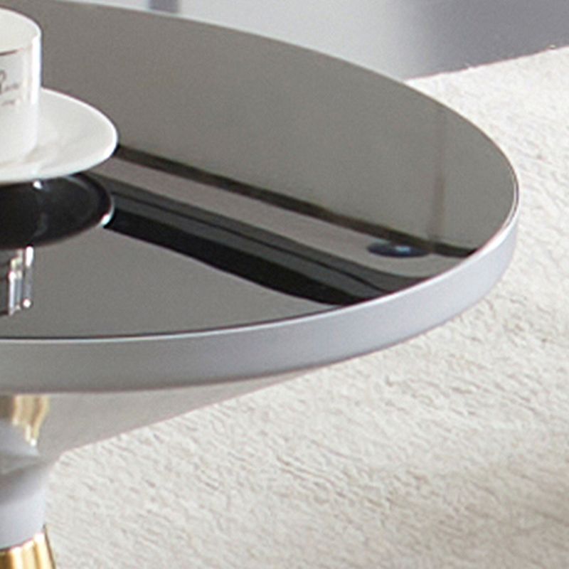 Dia 19,69 "tavolo di fascia alta in vetro nero rotondo tavolino cono moderno