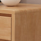 Modern Buffet Table de madera maciza de 31.5 pulgadas con gabinete y cajones
