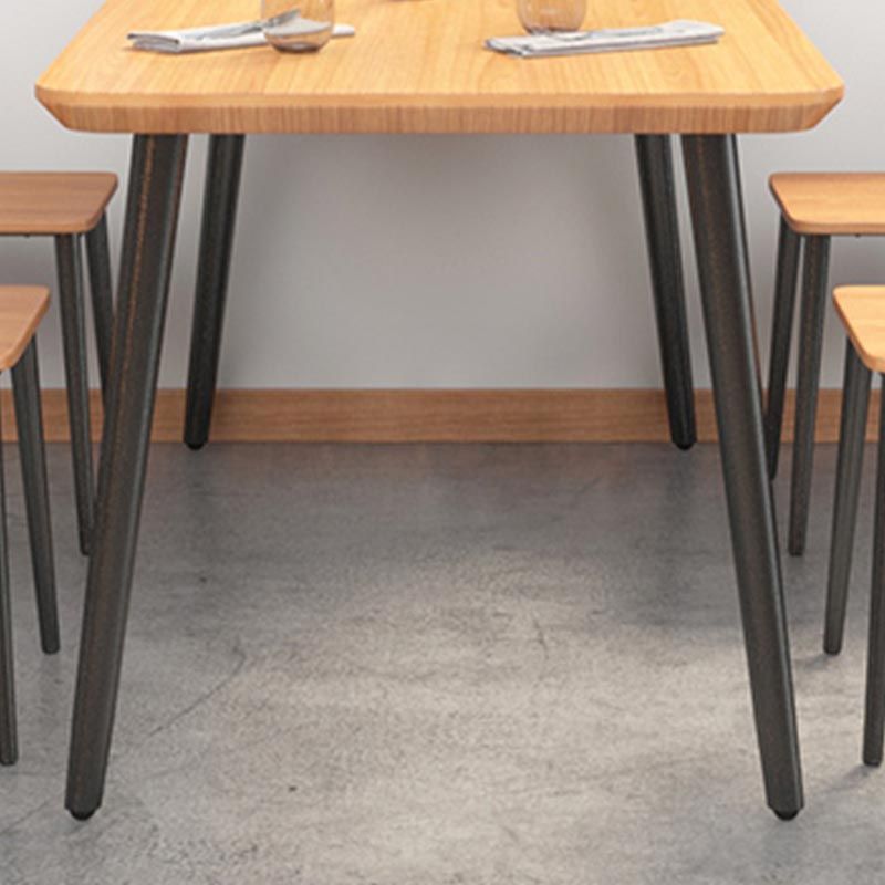 Industrial Style Natural Wood Table Metal 4 Legs Dining Table Clearhalo 'Dining Tables & Seating' 'Dining Tables' 'dining_table' 'furn' 'furn_dining_table' 'Furniture' 'Kitchen & Dining Furniture' 1200x1200_66d6008f-65c5-4d55-b448-3340f03b4f6a