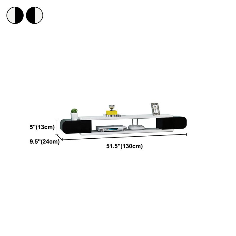 9,5 "D Console de média en bois à télévision murale moderne avec 2 étagères
