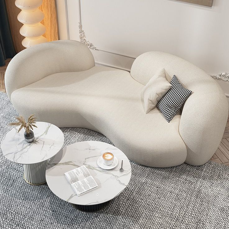 Beige Contemporary Standard Armless Sofa Curved Sofa for Living Room, Apartment Clearhalo 'furn' 'furn_sofas' 'Furniture' 'Living Room Furniture' 'Sofa' 'sofas' 1200x1200_66da17c4-33d7-43cc-b0aa-59bb1802880f