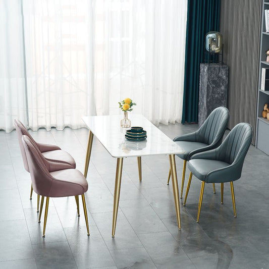 Dining Room Side Chair Glam Style Parsons Armless Chair with Golden Legs Clearhalo ' kitchen&dining_furn' 'Dining Chairs' 'Dining Tables & Seating' 'dining_chair' 'furn' 'furn_dining_chair' 'Furniture' 'furniture_dining_chair' 'Kitchen & Dining Furniture' 'kitchen' 1200x1200_66da33b2-9720-491b-a848-34afcb10c81d