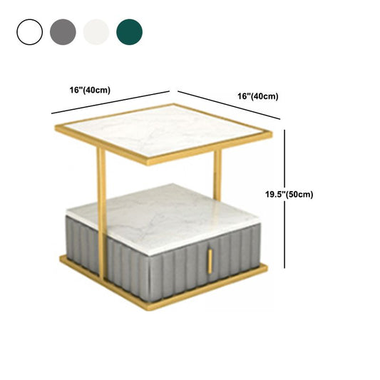 Moderne offene Aufbewahrung Nachttischstein Top 20 Zoll hohe 1-Drawer-Nachttisch