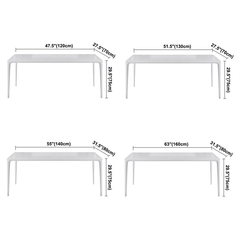 Simple Rectangle Shape Standard Dining Table White Sintered Stone Dining Table with 4 Legs Base Clearhalo ' dining_table' 'Dining Tables & Seating' 'Dining Tables' 'Furniture' 'furniture_dining_table' 'Kitchen & Dining Furniture' 'kitchen&dining_furn' 'kitchen' 'kitchen_dining_table' 1200x1200_66dc999a-d0eb-40c1-a08a-d9e0ac09c960