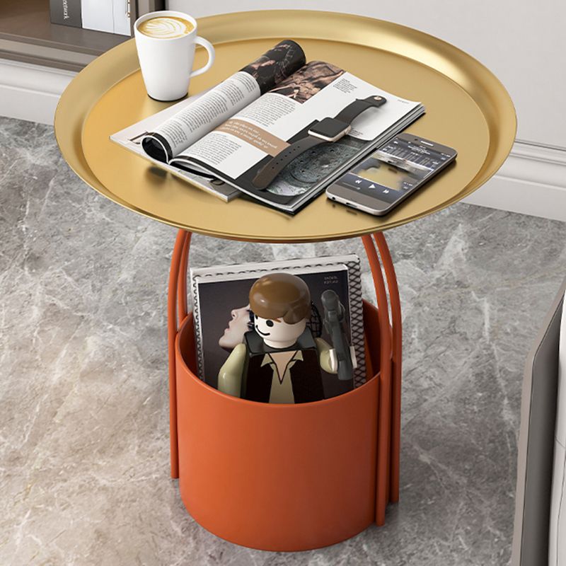 Mid-Century Tray Top Side End Table Metal Corner Table for Living Room