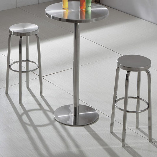 1 Pcs Industrial Silver Counter Stools Stainless Steel Bar Bristol Stools with Round Seat Clearhalo 'Bar Furniture' 'Bar Stools' 'bar_stools' 'furn' 'furn_bar_stools' 'furniture_bar_stools' 'Kitchen & Dining Furniture' 'kitchen&dining_furn' 'kitchen' 'kitchen_furn' Furniture' 1200x1200_66e08293-4071-4e04-b54c-849c16fdb702