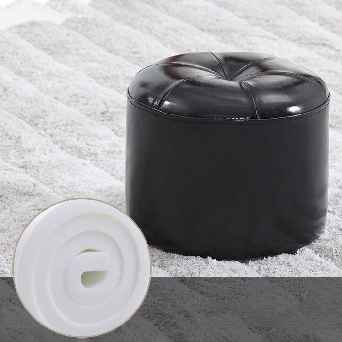 Vintage Indoor Leather Ottoman Patchwork Color Block Round Tufted Pouf Ottoman Clearhalo 'furn' 'furn_ottomans_poufs' 'Furniture' 'Living Room Furniture' 'Ottomans & Poufs' 'ottomans_poufs' 1200x1200_66e10347-38be-42ff-a12c-3dc34970affb
