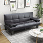 Convertible Biscuit Back Faux Leather Pillow Top Arm Modern Sofa for Living Room Clearhalo 'furn' 'furn_sofas' 'Furniture' 'furniture_sofas' 'kitchen' 'kitchen_sofas' 'Living Room Furniture' 'Sofa' 'sofas' 1200x1200_66e19423-8096-40c4-b70b-96bb0f01b7dd