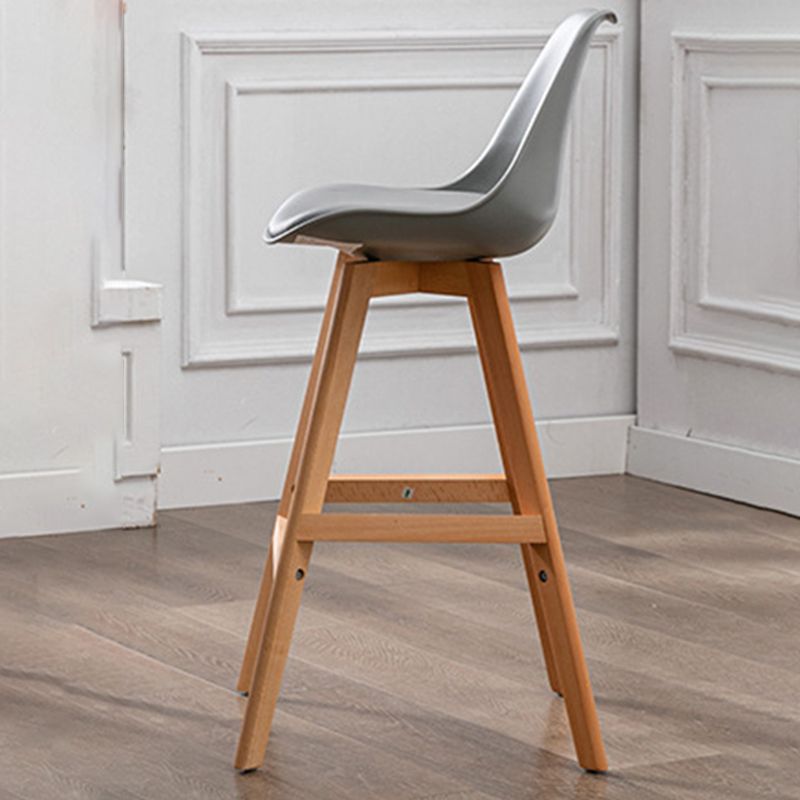 Contemporary Backrest Bar Stool Leather Wood 4 Legs Bar Stool , 1 Piece Clearhalo 'Bar Furniture' 'Bar Stools' 'bar_stools' 'furn' 'furn_bar_stools' 'furniture_bar_stools' 'Kitchen & Dining Furniture' 'kitchen&dining_furn' 'kitchen' 'kitchen_furn' Furniture' 1200x1200_66e37b90-cdba-41e0-98a7-b166bc778cd3