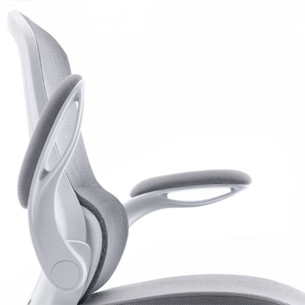 Sedia moderna sedia a maglia sedia a metà schiena con ruote in grigio/arancione/nero