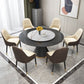 Contemporary Round Dining Table Sintered Stone Table with Black Pedestal Base,51.2"L x 51.2"W x 30"H Clearhalo ' dining_table' 'Dining Tables & Seating' 'Dining Tables' 'furn' 'furn_dining_table' 'Furniture' 'furniture_dining_table' 'Kitchen & Dining Furniture' 'kitchen&dining_furn' 'kitchen' 'kitchen_dining_table' 1200x1200_66e43d56-4b14-4f5f-ad3b-06a2ab1d0508