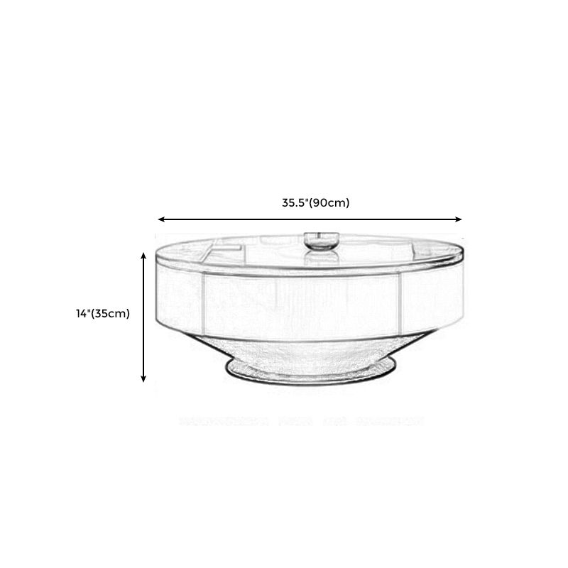Table basse ronde sur piédestal en acier inoxydable avec dessus en ardoise gris/or
