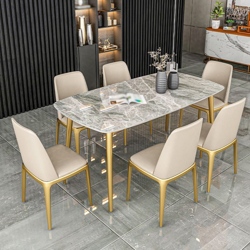 Nordic 1/2/5/7 Pieces Dining Set Sintered Stone Dining Table Set with Leather Chairs Clearhalo 'Dining Room Sets' 'Dining Tables & Seating' 'dining_room_set' 'furn' 'furn_dining_room_set' 'Furniture' 'furniture_dining_room_set' 'Kitchen & Dining Furniture' 'kitchen&dining_furn' 'kitchen' 1200x1200_66e55756-cb4a-426d-8cae-ca3d193f186f