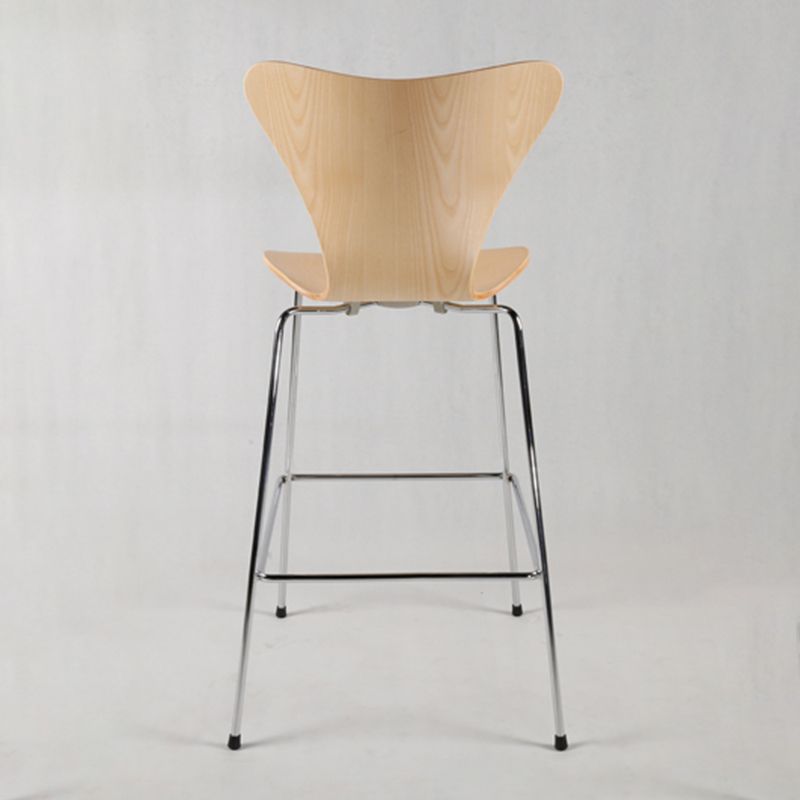 Modern Armless Backrest Bar Stool Wood Kitchen Bar Stool with 4 Metal Legs Clearhalo 'Bar Furniture' 'Bar Stools' 'bar_stools' 'furn' 'furn_bar_stools' 'Furniture' 'Kitchen & Dining Furniture' 1200x1200_66e78717-e2c1-4de6-9e71-807f4695ec66