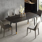 Ensemble de salle à manger moderne avec pieds en bois, ensemble de table à manger d'intérieur rectangulaire de 1/4/6/7 pièces en noir