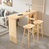 Nordic Glam Wooden Bar Counter Table Dining Rectangle Table for Home Clearhalo 'Bar Furniture' 'Bar Tables' 'bar_tables' 'furn' 'furn_bar_tables' 'Furniture' 'furniture_bar_tables' 'Kitchen & Dining Furniture' 1200x1200_66e9e96b-68a3-4c51-9501-ac96080cdac7
