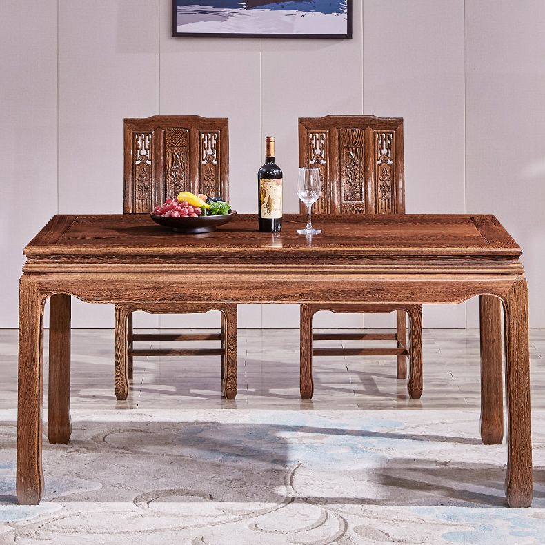 Traditional Style Solid Wood Dining Set with Fixed Rectangle Shape Table and 4 Legs Base Clearhalo 'Dining Room Sets' 'Dining Tables & Seating' 'dining_room_set' 'furn' 'furn_dining_room_set' 'Furniture' 'furniture_dining_room_set' 'Kitchen & Dining Furniture' 'kitchen&dining_furn' 'kitchen' 1200x1200_66ea397e-9e98-45c4-a222-fd5d9fdc3148